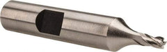 Hertel - 1/8", 3/16" LOC, 3/8" Shank Diam, 2-1/8" OAL, 4 Flute, Cobalt Square End Mill - Single End, Uncoated, Spiral Flute, 30° Helix, Centercutting, Right Hand Cut, Right Hand Flute - Eagle Tool & Supply