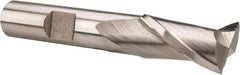Hertel - 31/64", 1" LOC, 1/2" Shank Diam, 3-1/4" OAL, 2 Flute, High Speed Steel Square End Mill - Single End, Uncoated, Spiral Flute, 30° Helix, Centercutting, Right Hand Cut, Right Hand Flute - Eagle Tool & Supply