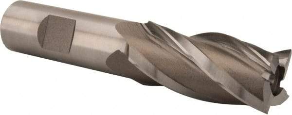 Hertel - 7/8", 1-7/8" LOC, 3/4" Shank Diam, 4-1/8" OAL, 4 Flute, Cobalt Square End Mill - Single End, Uncoated, Spiral Flute, 30° Helix, Right Hand Cut, Right Hand Flute - Eagle Tool & Supply