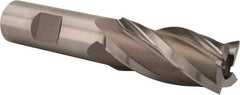 Hertel - 7/8", 1-7/8" LOC, 3/4" Shank Diam, 4-1/8" OAL, 4 Flute, Cobalt Square End Mill - Single End, Uncoated, Spiral Flute, 30° Helix, Right Hand Cut, Right Hand Flute - Eagle Tool & Supply