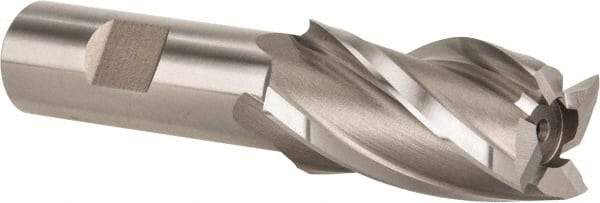 Hertel - 1", 1-7/8" LOC, 3/4" Shank Diam, 4-1/8" OAL, 4 Flute, Cobalt Square End Mill - Single End, Uncoated, Spiral Flute, 30° Helix, Right Hand Cut, Right Hand Flute - Eagle Tool & Supply
