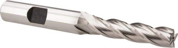 Hertel - 5/16", 1-3/8" LOC, 3/8" Shank Diam, 3-1/8" OAL, 4 Flute, Cobalt Square End Mill - Single End, Uncoated, Spiral Flute, 30° Helix, Right Hand Cut, Right Hand Flute - Eagle Tool & Supply