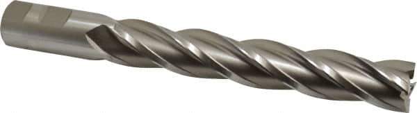 Hertel - 1", 6" LOC, 1" Shank Diam, 8-1/2" OAL, 4 Flute, Cobalt Square End Mill - Single End, Uncoated, Spiral Flute, 30° Helix, Right Hand Cut, Right Hand Flute - Eagle Tool & Supply