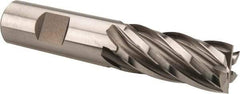 Hertel - 3/4", 1-5/8" LOC, 3/4" Shank Diam, 3-7/8" OAL, 6 Flute, Cobalt Square End Mill - Single End, Uncoated, Spiral Flute, 30° Helix, Centercutting, Right Hand Cut, Right Hand Flute - Eagle Tool & Supply