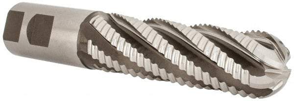 Hertel - 1-1/4" Diam, Coarse Pitch, 4" LOC, 6 Flute Cobalt Roughing Ball End Mill - Uncoated, 6-1/2" OAL, 1-1/4" Shank Diam, Single End, Centercutting, 30° Helix - Eagle Tool & Supply