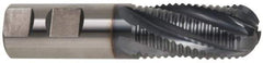 Hertel - 1" Diam, Coarse Pitch, 4" LOC, 5 Flute Cobalt Roughing Ball End Mill - TiCN Finish, 6-1/2" OAL, 1" Shank Diam, Single End, Centercutting, 30° Helix - Eagle Tool & Supply