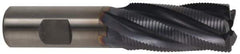 Hertel - 1" Diam, Fine Pitch, 1-1/2" LOC, 5 Flute Cobalt Roughing Square End Mill - TiCN Finish, 3-3/4" OAL, 3/4" Shank Diam, Single End, 30° Helix - Eagle Tool & Supply
