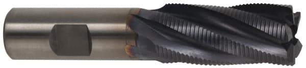Hertel - 1" Diam, Fine Pitch, 3" LOC, 5 Flute Cobalt 45° Roughing Square End Mill - TiCN Finish, 5-1/2" OAL, 1" Shank Diam, Single End, 30° Helix - Eagle Tool & Supply