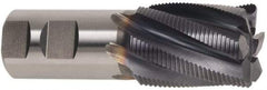 Hertel - 1-1/4" Diam, Coarse Pitch, 4" LOC, 6 Flute Cobalt Roughing Square End Mill - Uncoated, 6-1/2" OAL, 1-1/4" Shank Diam, Single End, Centercutting, 30° Helix - Eagle Tool & Supply
