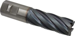 Hertel - 1-1/4" Diam, Fine Pitch, 3" LOC, 6 Flute Cobalt Roughing Square End Mill - TiCN Finish, 5-1/2" OAL, 1-1/4" Shank Diam, Single End, 30° Helix - Eagle Tool & Supply
