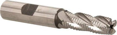 Hertel - 7/16" Diam, Fine Pitch, 1-1/4" LOC, 4 Flute Cobalt Roughing Square End Mill - Uncoated, 3-1/4" OAL, 1/2" Shank Diam, Single End, 30° Helix - Eagle Tool & Supply