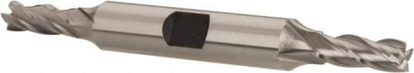 Hertel - 15/64", 5/8" LOC, 3/8" Shank Diam, 3-3/8" OAL, 4 Flute, Cobalt Square End Mill - Double End, Uncoated, Spiral Flute, 30° Helix, Centercutting, Right Hand Cut, Right Hand Flute - Eagle Tool & Supply