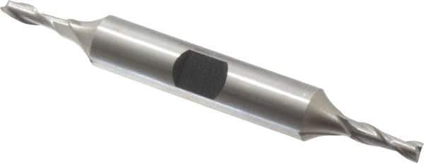 Hertel - 9/64", 7/16" LOC, 3/8" Shank Diam, 3-1/8" OAL, 2 Flute, Cobalt Square End Mill - Double End, Uncoated, Spiral Flute, 30° Helix, Centercutting, Right Hand Cut, Right Hand Flute - Eagle Tool & Supply