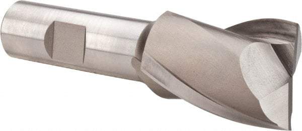 Hertel - 1-1/4", 1-5/8" LOC, 3/4" Shank Diam, 3-7/8" OAL, 2 Flute, Cobalt Square End Mill - Single End, Uncoated, Spiral Flute, 30° Helix, Centercutting, Right Hand Cut, Right Hand Flute - Eagle Tool & Supply