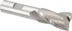 Hertel - 7/8", 1-1/2" LOC, 5/8" Shank Diam, 3-5/8" OAL, 2 Flute, Cobalt Square End Mill - Single End, Uncoated, Spiral Flute, 30° Helix, Centercutting, Right Hand Cut, Right Hand Flute - Eagle Tool & Supply