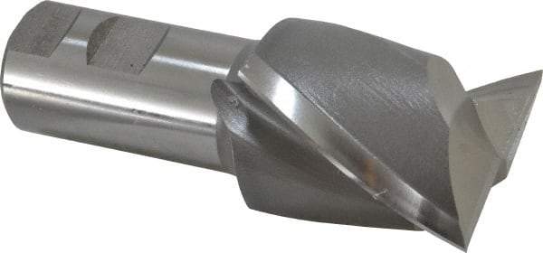 Hertel - 2", 2-1/4" LOC, 1-1/4" Shank Diam, 4-3/4" OAL, 2 Flute, Cobalt Square End Mill - Single End, Uncoated, Spiral Flute, 30° Helix, Centercutting, Right Hand Cut, Right Hand Flute - Eagle Tool & Supply
