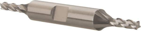 Hertel - 5/32", 7/16" LOC, 3/8" Shank Diam, 3-1/8" OAL, 4 Flute, Cobalt Square End Mill - Double End, Uncoated, Spiral Flute, 30° Helix, Right Hand Cut, Right Hand Flute - Eagle Tool & Supply