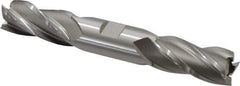Hertel - 7/8", 1-7/8" LOC, 7/8" Shank Diam, 6-1/8" OAL, 4 Flute, Cobalt Square End Mill - Double End, Uncoated, Spiral Flute, 30° Helix, Right Hand Cut, Right Hand Flute - Eagle Tool & Supply
