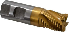 Hertel - 1" Diam, Coarse Pitch, 1" LOC, 5 Flute Cobalt Roughing Square End Mill - TiN Finish, 3-1/2" OAL, 1" Shank Diam, Single End, Centercutting, 30° Helix - Eagle Tool & Supply