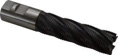 Hertel - 1-1/4" Diam, Fine Pitch, 4" LOC, 6 Flute Cobalt Roughing Square End Mill - TiAlN Finish, 6-1/2" OAL, 1-1/4" Shank Diam, Single End, 30° Helix - Eagle Tool & Supply