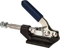 Gibraltar - 600 Lb Load Capacity, Flanged Base, Carbon Steel, Standard Straight Line Action Clamp - 0.22" Mounting Hole Diam, 0.43" Plunger Diam, Straight Handle - Eagle Tool & Supply