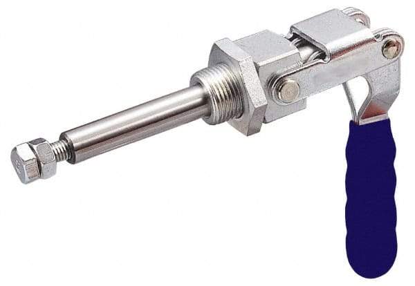 Gibraltar - 700 Lb Load Capacity, Threaded Base, Carbon Steel, Standard Straight Line Action Clamp - 0.63" Plunger Diam, Straight Handle - Eagle Tool & Supply