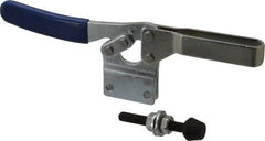 Gibraltar - 750 Lb Holding Capacity, Horizontal Handle, Manual Hold Down Toggle Clamp - 70° Handle Movement, 92° Bar Opening, U-Bar, Straight Base, Electro-Plated Zinc, Carbon Steel - Eagle Tool & Supply