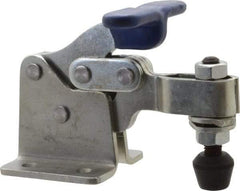 Gibraltar - 750 Lb Holding Capacity, Horizontal Handle, Manual Hold Down Toggle Clamp - 160° Handle Movement, 88° Bar Opening, U-Bar, Flanged Base, Carbon Steel - Eagle Tool & Supply