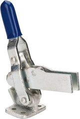 Gibraltar - 600 Lb Holding Capacity, Vertical Handle, Manual Hold Down Toggle Clamp - 85° Handle Movement, 71° Bar Opening, U-Bar, Flanged Base, Carbon Steel - Eagle Tool & Supply