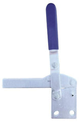 Gibraltar - 1,400 Lb Holding Capacity, Vertical Handle, Manual Hold Down Toggle Clamp - 83° Handle Movement, 69° Bar Opening, U-Bar, Straight Base, Carbon Steel - Eagle Tool & Supply