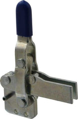 Gibraltar - 600 Lb Holding Capacity, Vertical Handle, Manual Hold Down Toggle Clamp - 85° Handle Movement, 71° Bar Opening, U-Bar, Straight Base, Carbon Steel - Eagle Tool & Supply