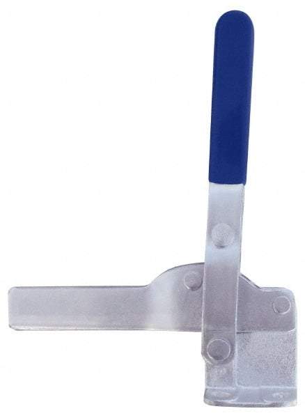 Gibraltar - 1,000 Lb Holding Capacity, Vertical Handle, Manual Hold Down Toggle Clamp - 64° Handle Movement, 76° Bar Opening, Solid Bar, Flanged Base, Electro-Plated Zinc, Carbon Steel - Eagle Tool & Supply