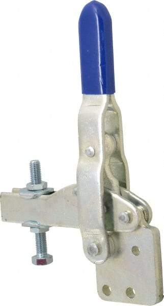 Gibraltar - 1,000 Lb Holding Capacity, Vertical Handle, Manual Hold Down Toggle Clamp - 76° Handle Movement, 65° Bar Opening, U-Bar, Straight Base, Carbon Steel - Eagle Tool & Supply
