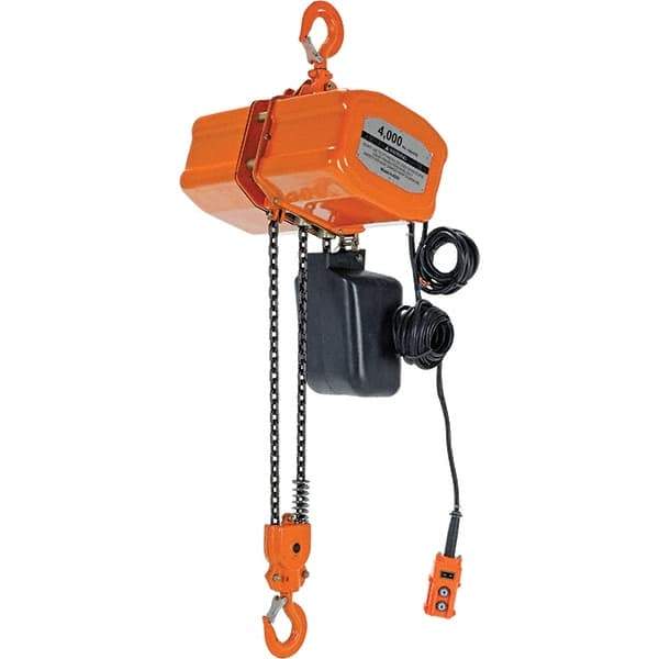 Vestil - 2 Ton Capacity, 16 FPM Lift Speed, 230 Volt, Electric Chain Hoist - 2.1 Output hp, 15' Max Lift - Eagle Tool & Supply