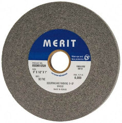 Merit Abrasives - 6" Diam, 1/2" Face Width, 1" Center Hole, Fine Grade, Silicon Carbide Deburring Wheel - Convolute, Hard Density 9 Grade, 6,000 RPM - Eagle Tool & Supply