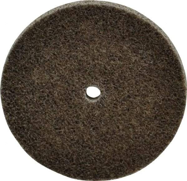 Merit Abrasives - 3" Diam, 1/4" Face Width, 1/4" Center Hole, Coarse Grade, Aluminum Oxide Deburring Wheel - Unitized, Hard Density 8 Grade, 18,000 RPM - Eagle Tool & Supply