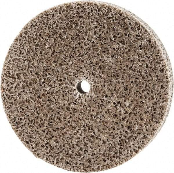 Merit Abrasives - 3" Diam, 1/2" Face Width, 1/4" Center Hole, Medium Grade, Aluminum Oxide Deburring Wheel - Unitized, Hard Density 8 Grade, 18,000 RPM - Eagle Tool & Supply