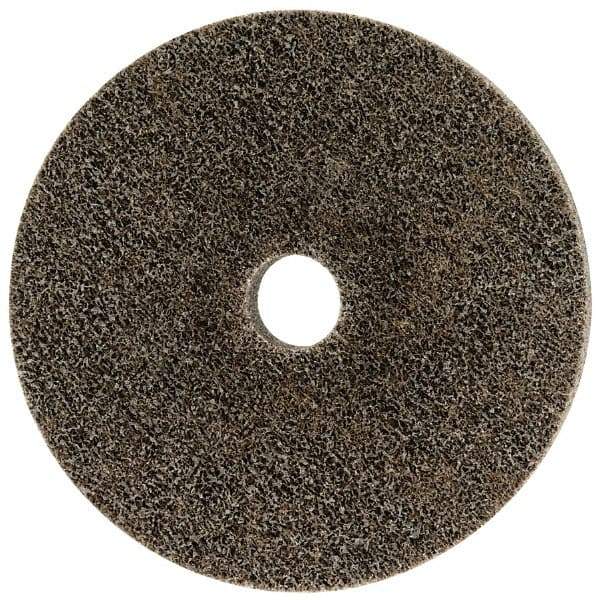 Merit Abrasives - 6" Diam, 1" Face Width, 1" Center Hole, Coarse Grade, Aluminum Oxide Deburring Wheel - Unitized, Hard Density 8 Grade, 5,000 RPM - Eagle Tool & Supply