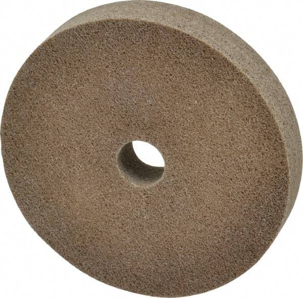 Merit Abrasives - 6" Diam, 1" Face Width, 1" Center Hole, Fine Grade, Aluminum Oxide Deburring Wheel - Unitized, Medium Density 6 Grade, 5,000 RPM - Eagle Tool & Supply