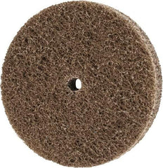 Merit Abrasives - 3" Diam, 1/2" Face Width, 1/4" Center Hole, Fine Grade, Aluminum Oxide Deburring Wheel - Unitized, Soft Density 2 Grade, 18,000 RPM - Eagle Tool & Supply