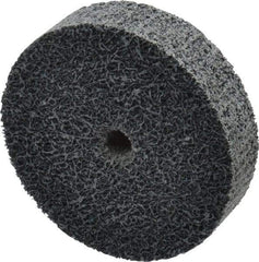 Merit Abrasives - 2" Diam, 1/2" Face Width, 1/4" Center Hole, Fine Grade, Silicon Carbide Deburring Wheel - Unitized, Medium Density 6 Grade, 22,000 RPM - Eagle Tool & Supply