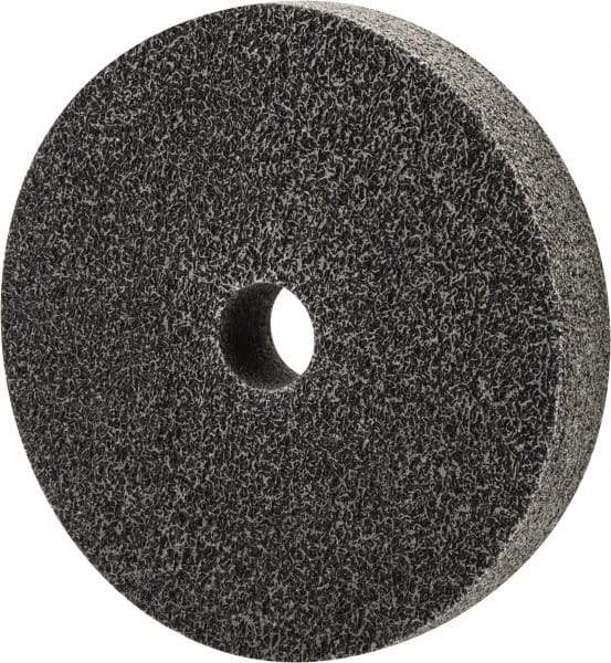 Merit Abrasives - 6" Diam, 1" Face Width, 1" Center Hole, Fine Grade, Silicon Carbide Deburring Wheel - Unitized, Medium Density 6 Grade, 5,000 RPM - Eagle Tool & Supply