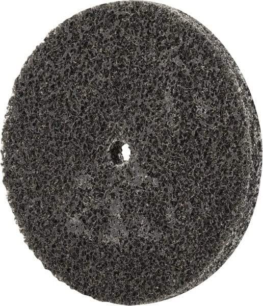 Merit Abrasives - 3" Diam, 1/4" Face Width, 1/4" Center Hole, Fine Grade, Silicon Carbide Deburring Wheel - Unitized, Soft Density 2 Grade, 12,000 RPM - Eagle Tool & Supply