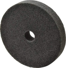 Merit Abrasives - 6" Diam, 1" Face Width, 1" Center Hole, Fine Grade, Silicon Carbide Deburring Wheel - Unitized, Soft Density 2 Grade, 5,000 RPM - Eagle Tool & Supply