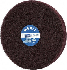 Merit Abrasives - 5" Diam, Medium Mounted Scrubber Buffing Wheel - 3 Ply, Medium Grade, 1/4" Shank Diam, 4,000 RPM - Eagle Tool & Supply