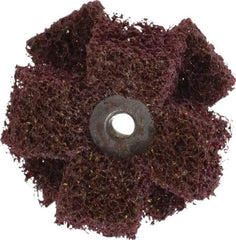 Merit Abrasives - 2" Diam Medium Density Cross Buff - 2 Plys, 1/4-20 Thread, Medium Grade, 12,000 Max RPM - Eagle Tool & Supply