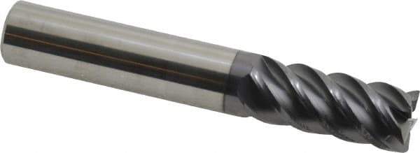 SGS - 7/16", 5 Flute, Single End, Solid Carbide, 0.015" Corner Radius End Mill - 2-3/4" OAL, 45° Helix, Right Hand Flute, 1" LOC, Right Hand Cut - Eagle Tool & Supply
