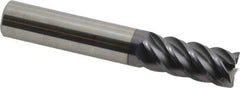 SGS - 7/16", 5 Flute, Single End, Solid Carbide, 0.015" Corner Radius End Mill - 2-3/4" OAL, 45° Helix, Right Hand Flute, 1" LOC, Right Hand Cut - Eagle Tool & Supply