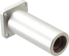 Pacific Bearing - 1/2" ID, 3-3/8" OAL x 1.63" OAH 4-Bolt Flange Mounted Bearing - 1,950 Lb Static Cap, 1-1/4" Btw Mnt Hole Ctrs, Aluminum - Eagle Tool & Supply