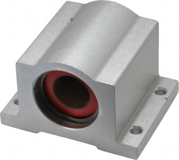 Pacific Bearing - 5/8" ID, 2-1/2" OAW x 1.938" OAL x 1-3/4" OAH Pillow Block - 1,470 Lb Static Cap, 2-1/8" Btw Mnt Hole Ctrs, 7/8" Base-to-Ctr Ht, Aluminum - Eagle Tool & Supply